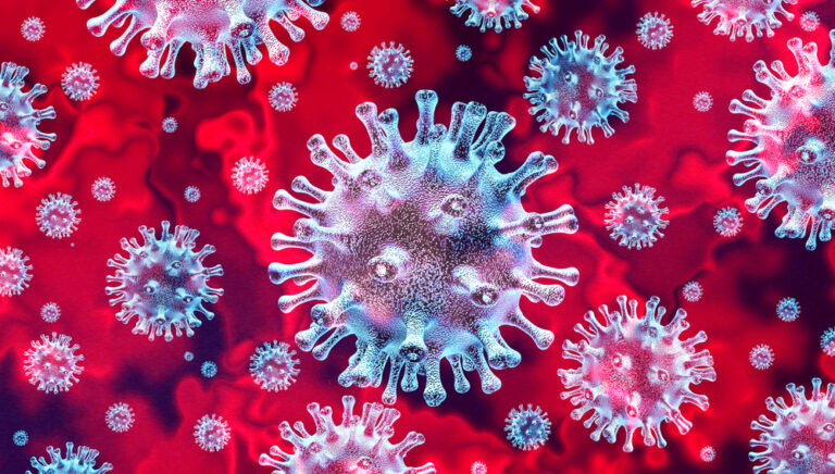 Coronavirus cells illustration