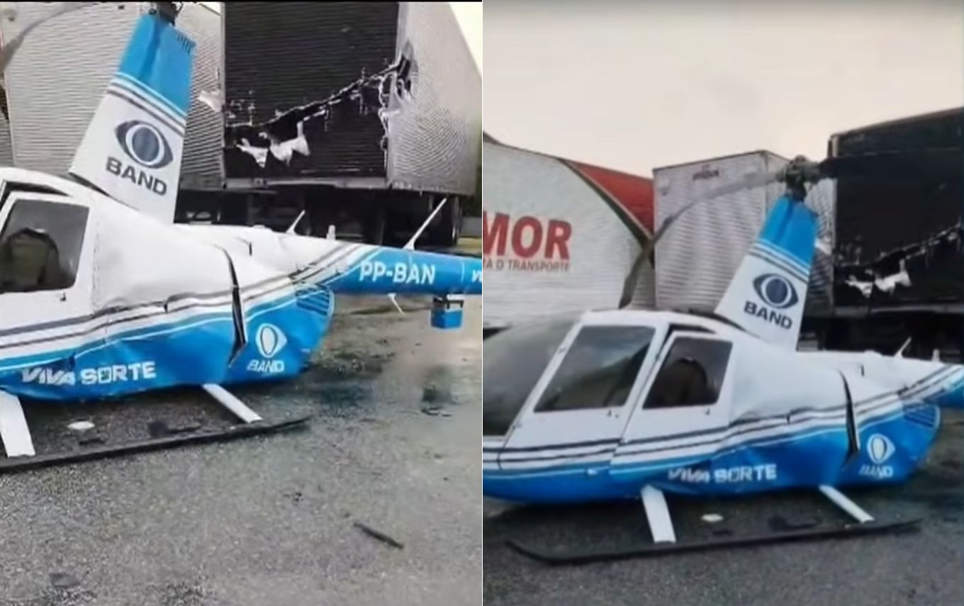 Helicóptero da Band faz pouso de emergência em São Paulo